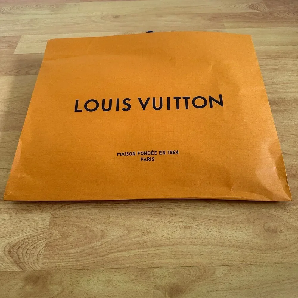 LV Louis Vuitton Paper Shopping Bag - orange XL, 19.25